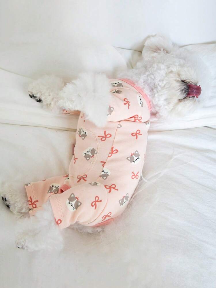 1pc Lovely Strawberry Pattern Pet Four-Legged Clothes Suitable for Cats and Dogs to Wear in All Seasons