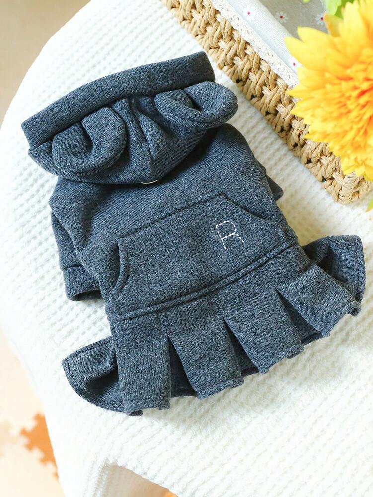 1pc Pet Clothes With Hoodie And Ears, Cute Dog/Cat Dress