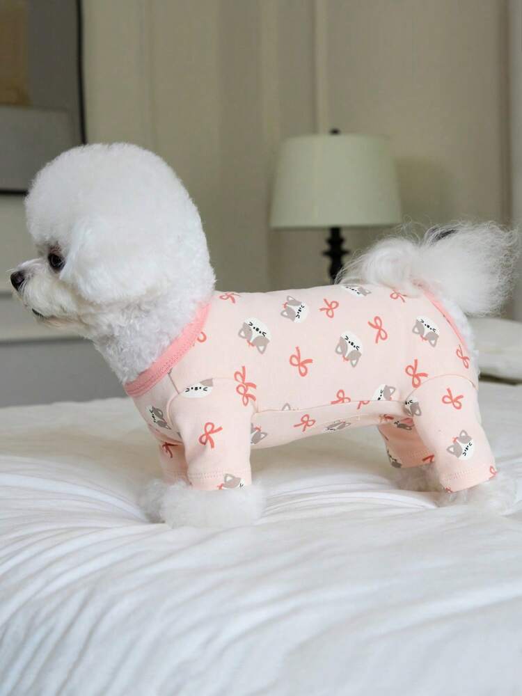 1pc Lovely Strawberry Pattern Pet Four-Legged Clothes Suitable for Cats and Dogs to Wear in All Seasons