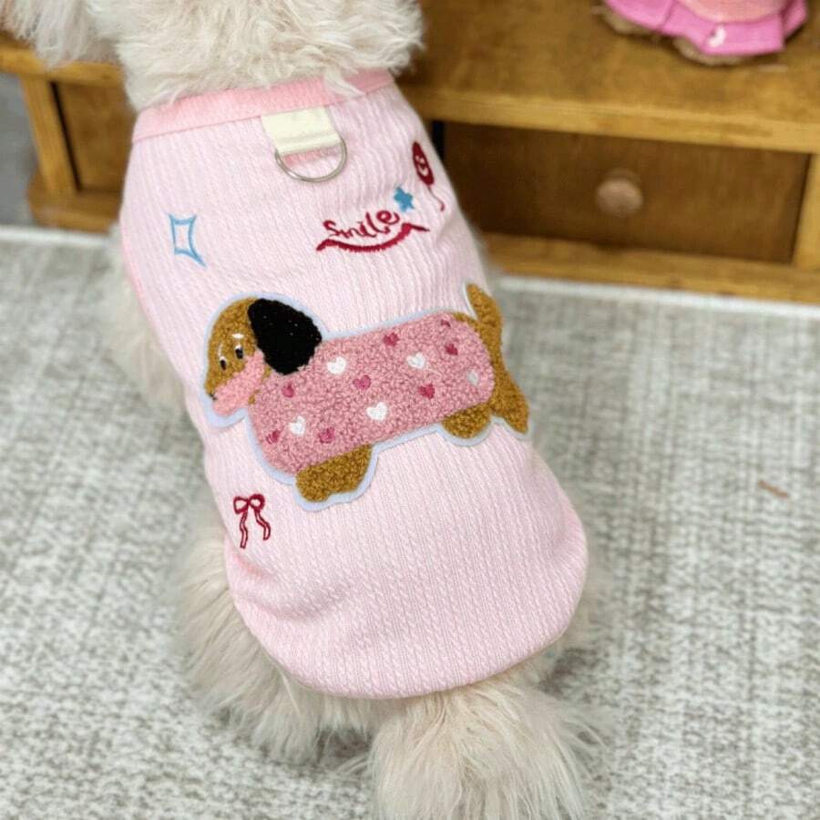 1pc Cute Princess Dress for Cats & Small Dogs – Lightweight Sleeveless Ombre Vest with Dog Patch Design