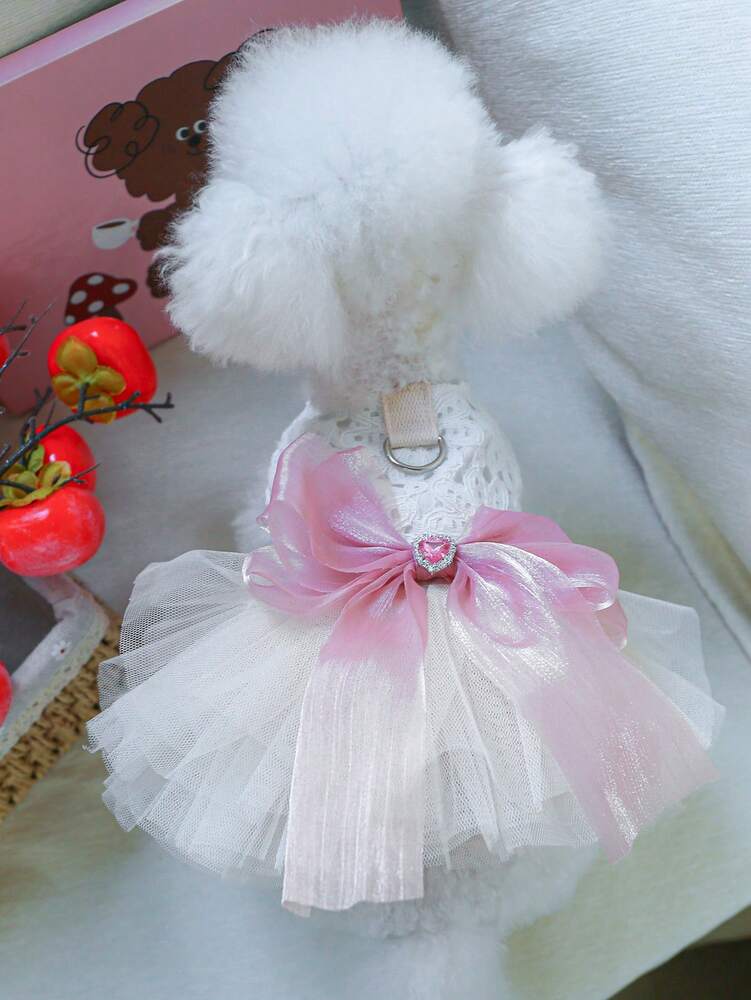 1pc Valentine's Day Pet Clothes, Cute Tulle Skirt, Suitable For Small Dogs