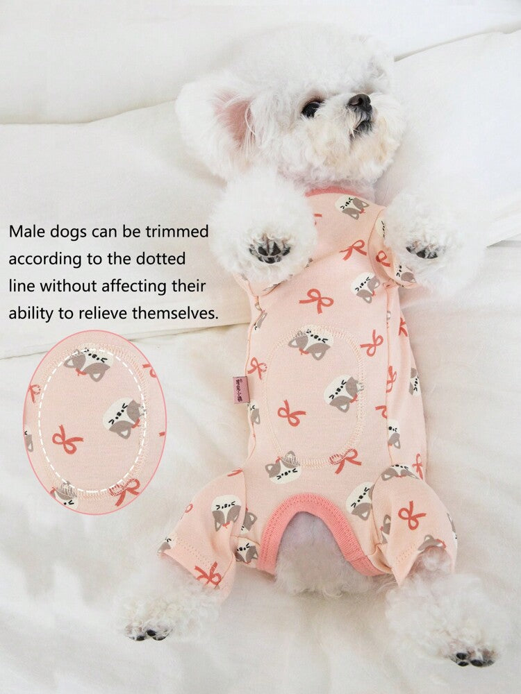 1pc Lovely Strawberry Pattern Pet Four-Legged Clothes Suitable for Cats and Dogs to Wear in All Seasons