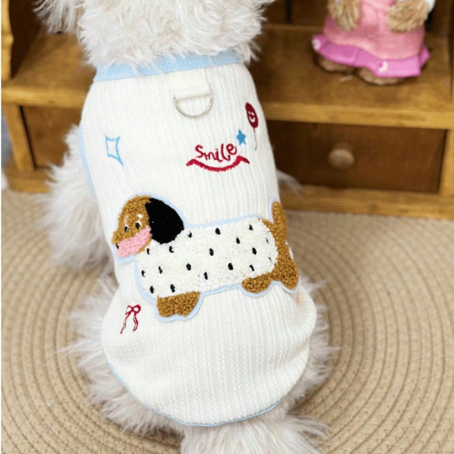 1pc Cute Princess Dress for Cats & Small Dogs – Lightweight Sleeveless Ombre Vest with Dog Patch Design