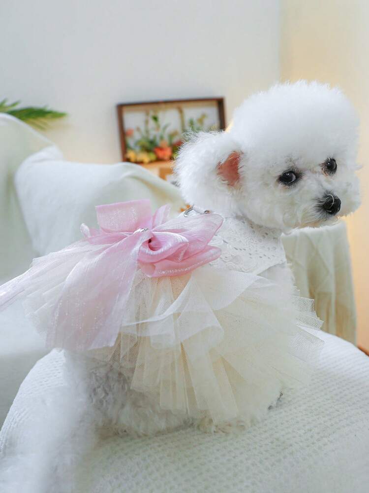 1pc Valentine's Day Pet Clothes, Cute Tulle Skirt, Suitable For Small Dogs