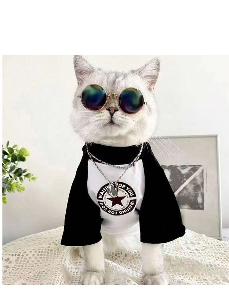 1pc Cat & Dog Fashion T-Shirt Warm Base Layer Pet Clothes
