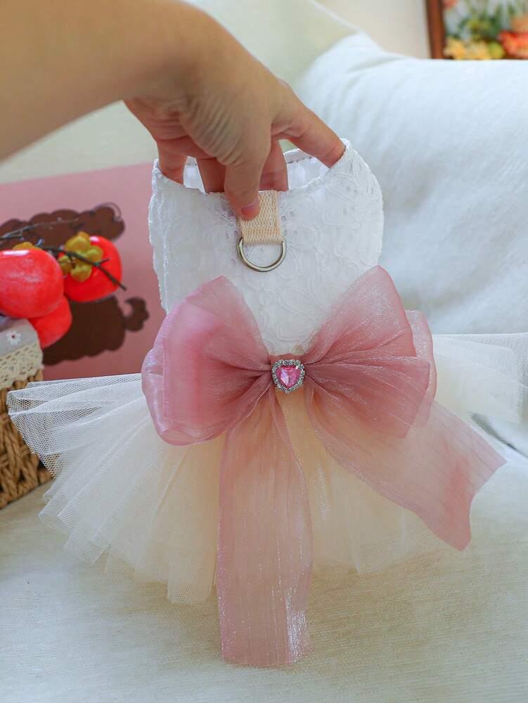 1pc Valentine's Day Pet Clothes, Cute Tulle Skirt, Suitable For Small Dogs