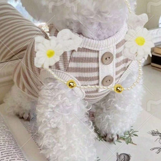 Simple Striped Spring/Summer Puppy Dog Knit Vest – Teddy Bichon Bear, Small and Medium-Sized Dog & Cat Clothes