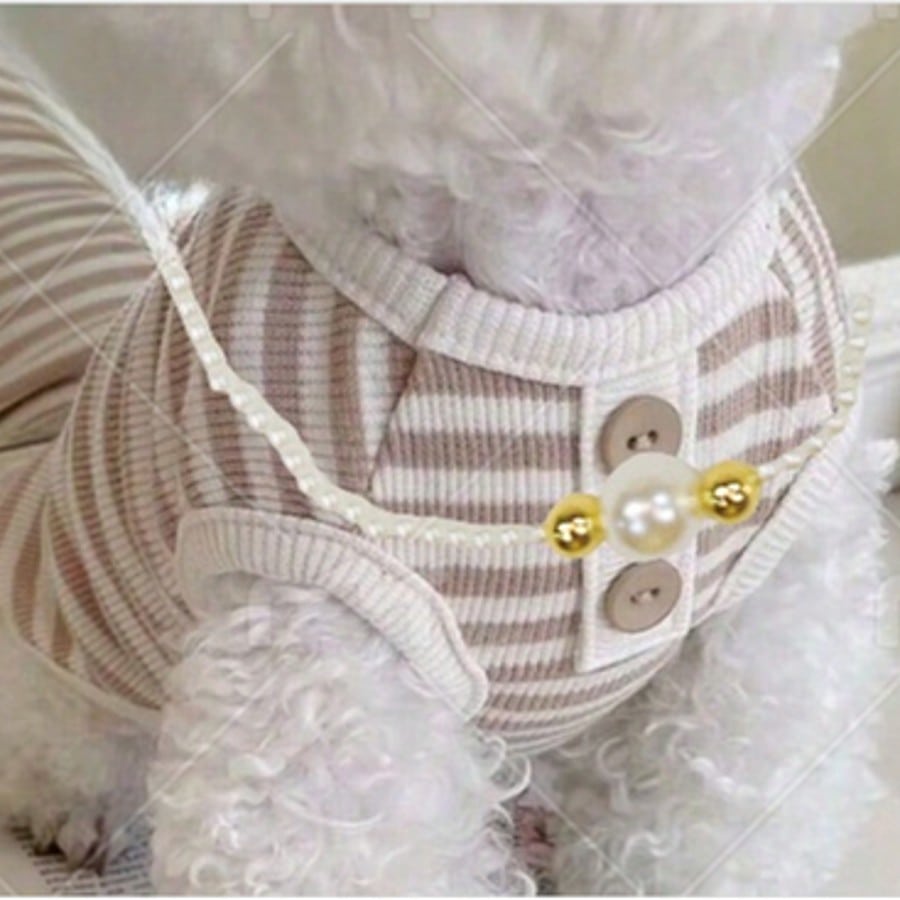 Simple Striped Spring/Summer Puppy Dog Knit Vest – Teddy Bichon Bear, Small and Medium-Sized Dog & Cat Clothes
