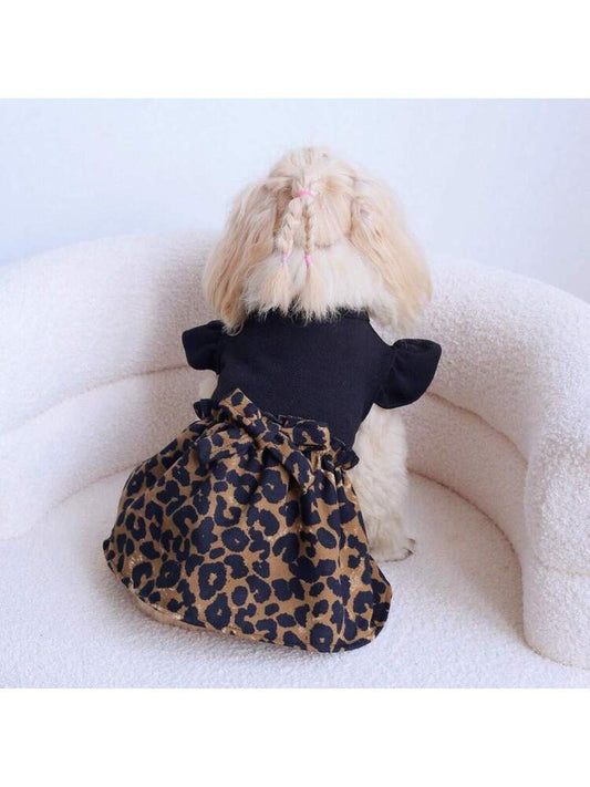 PETSIN 1pc Leopard Print Pet Dress – Stylish Summer Outfit for Dogs and Cats