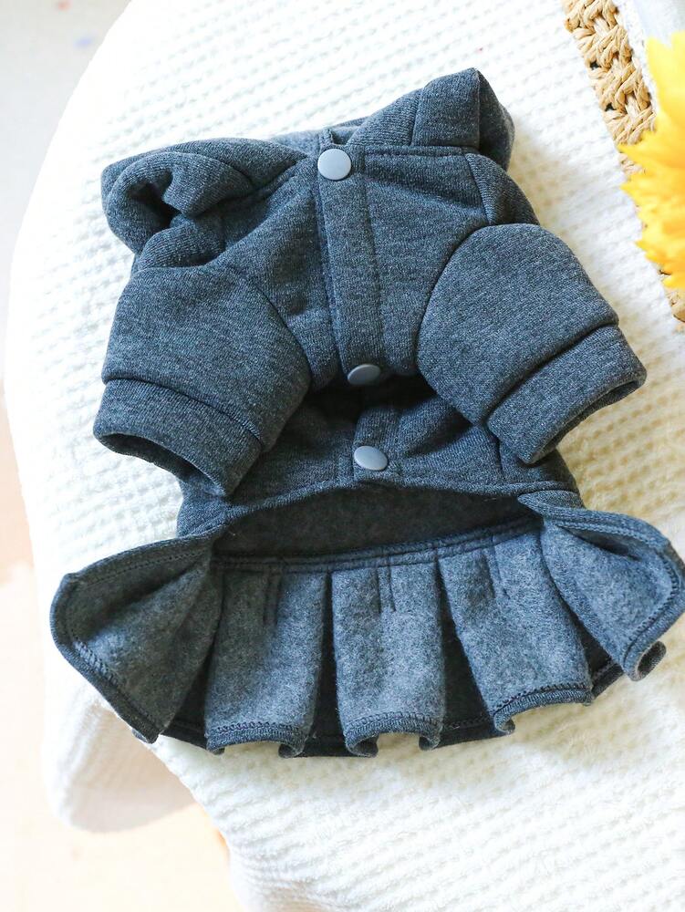 1pc Pet Clothes With Hoodie And Ears, Cute Dog/Cat Dress