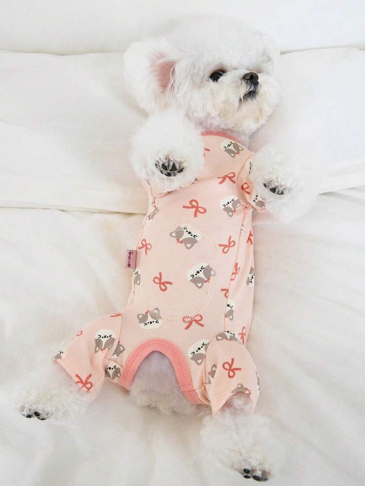 1pc Lovely Strawberry Pattern Pet Four-Legged Clothes Suitable for Cats and Dogs to Wear in All Seasons